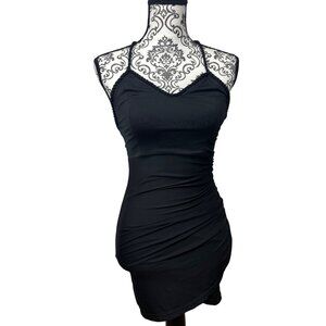 Fashion Nova Black Sleeveless Bodycon Mini Dress Strappy Back Sexy Whimsigoth